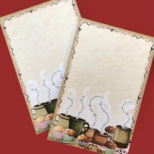 2 new coffee notepads, 50 sheets each, letter size, made in the USA
